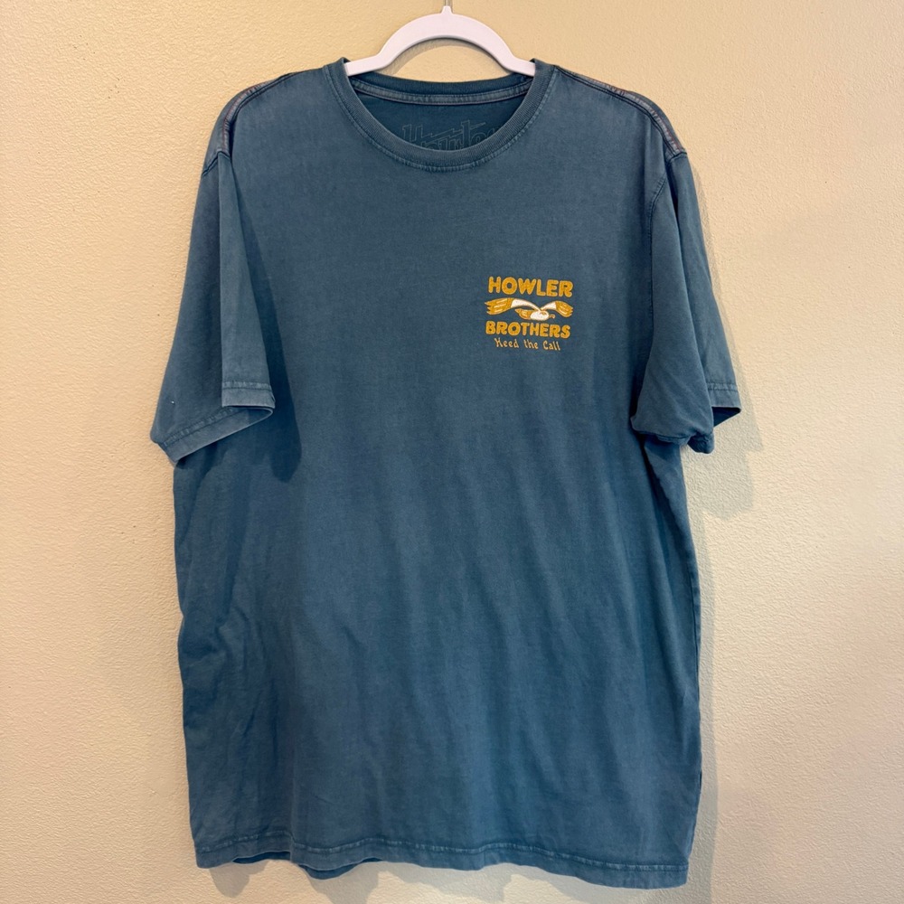 Howler Brothers Heed the Call Graphic T-Shirt Mens XL Blue Cotton Short Sleeve